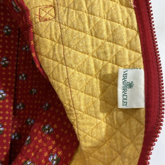 Vera Bradley Large Tote Shoulder Zip Travel Bag Red Provincial 22” X 12” - Picture 7 of 12